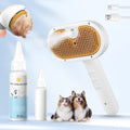 Pet Steam Brush for Dog & Cat - 3-In-1 Steam Grooming Brush for Shedding & Hair Removal - Self Cleaning Spray Comb with Mist for Long Haired Pets - Includes 1*Waterless Shampoo