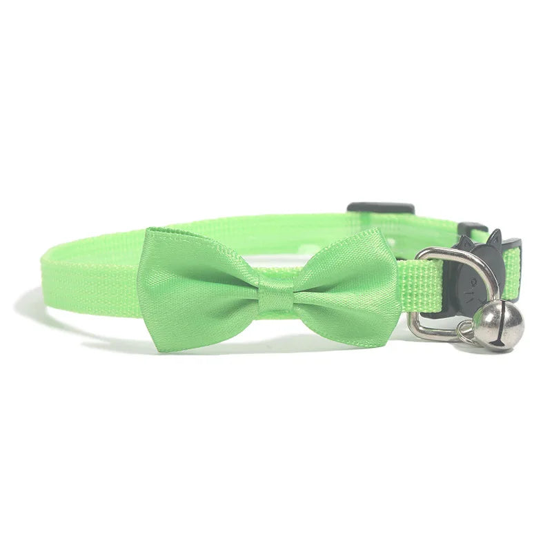 Multicolor Adjustable Pet Bow Bell Collars - Cute Cat Accessories and Supplies