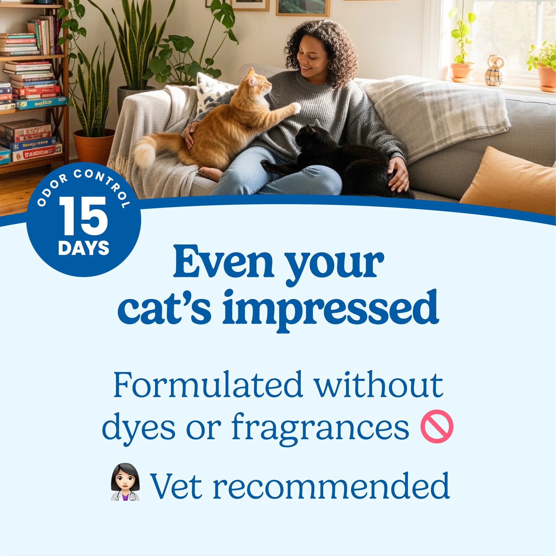 Say goodbye to odors with our Simply Unscented Clumping Cat Litter – 14 lbs of pure feline comfort! 🐾✨