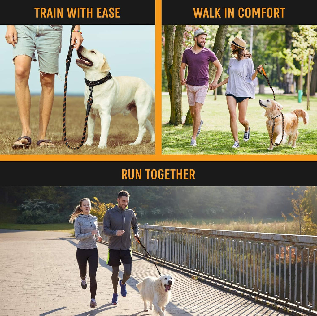 Durable Dog Rope Leash with Padded Handle and Reflective Threads, Suitable for Small, Medium, and Large Dogs - Ideal for Training, Running, and Walking