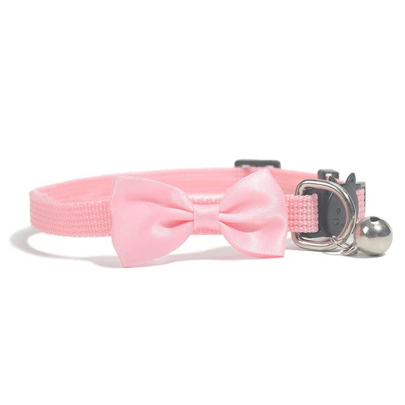 Multicolor Adjustable Pet Bow Bell Collars - Cute Cat Accessories and Supplies