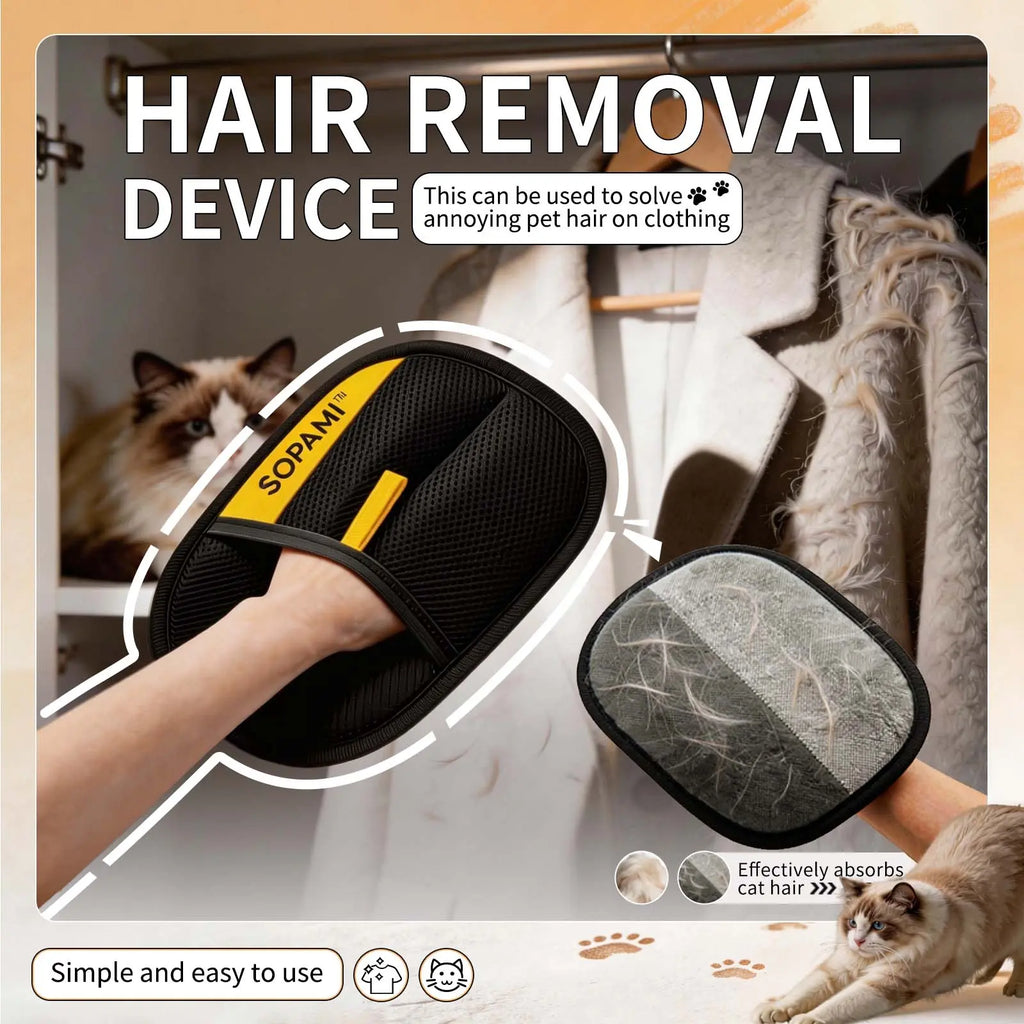 Pet Hair Remover Glove for Clothes and Furniture, Reusable Lint Cleaning Tool-3