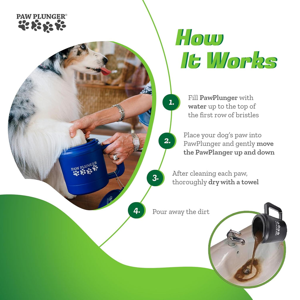 – Dog Paw Cleaner - Dog and Puppy Essentials - Portable Dirty Paw Washer - Ideal for Large Dogs - Black
