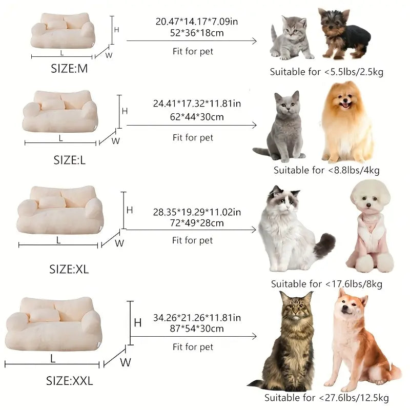Cozy All-Season Pet Sofa Bed for Your Furry Friends - Ultra-Soft, Washable & Non-Slip! Perfect for Small to Medium Dogs and Cats! 🐾🛋️