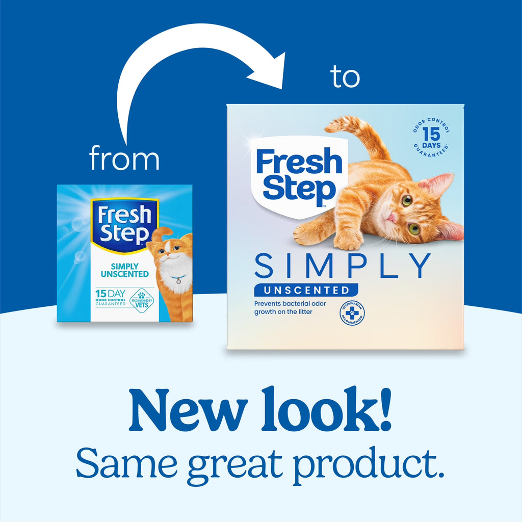 Say goodbye to odors with our Simply Unscented Clumping Cat Litter – 14 lbs of pure feline comfort! 🐾✨