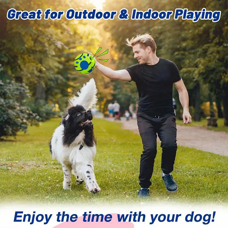Gift for Pets, Durable Interactive Dog Toys Ball, Summer Gift, Squeaky Wag Ball for Pet Training, Indoor & Outdoor Dog Gifts, Dog Toy Supplies, Valentine'S Day Gift