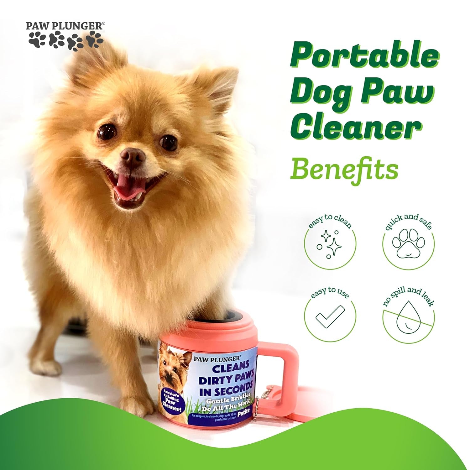 – Dog Paw Cleaner - Dog and Puppy Essentials - Portable Dirty Paw Washer - Ideal for Large Dogs - Black
