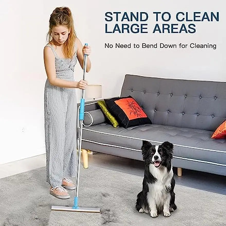 Say goodbye to pet hair! 🐾✨ Check out our Telescopic Carpet Rake - perfect for removing dog and cat fur with ease! 🧹💖 #PetHairRemoval #CleanHome